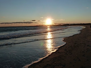 Pine Point shoreline at sunset