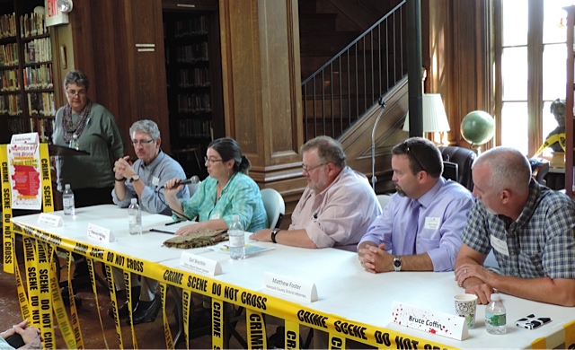The "Real World vs. The Page" panel, left to right, me, Bill Stokes, Maureen Milliken, Earl Brechlin, Matthew Foster and Bruce Coffin