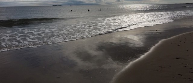 There wasn't a lot of surf, but this trio was enthusiastic about what little there was