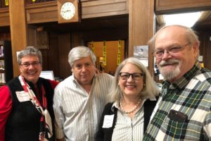 David Rosenfelt, second from left, was the guest of honor. I'm to his left, Julia Spencer-Fleming and Vaughn Hardacker are to his right.